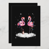 Flamingo Christmas Tree Weihnachtsmannmütze Light Save The Date (Vorne/Hinten)