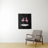 Flamingo Christmas Tree Weihnachtsmannmütze Light Wandteppich (Beispiel)