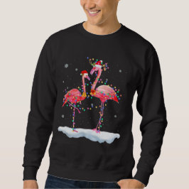 Flamingo Christmas Tree Weihnachtsmannmütze Xmas L Sweatshirt