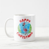 Flamingo Christmas Wildlife Nature Ice Skater Kaffeetasse (Links)