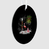 Flamingo Christmas wünscht Ornament (Vorderseite)