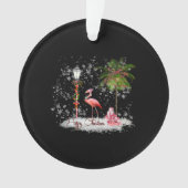 Flamingo Christmas wünscht Ornament (Vorderseite)