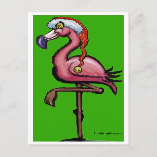 Flamingo Chrsitmas Postkarte (Vorderseite)