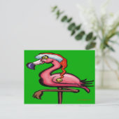Flamingo Chrsitmas Postkarte (Stehend Vorderseite)