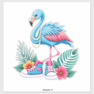 Flamingo Chucks and Pearls Comma La Harris 2024 Aufkleber