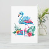 Flamingo Chucks and Pearls Comma La Harris 2024 Einladung (Stehend Vorderseite)