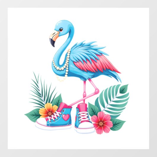 Flamingo Chucks and Pearls Comma La Harris 2024 Fensteraufkleber (Blatt)