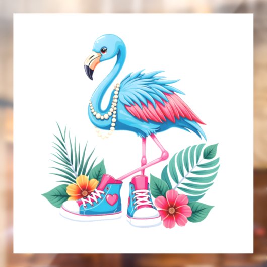 Flamingo Chucks and Pearls Comma La Harris 2024 Fensteraufkleber (Blatt 2)