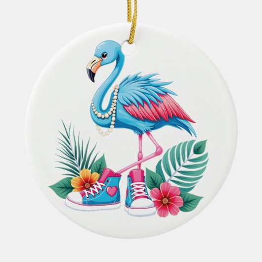Flamingo Chucks and Pearls Comma La Harris 2024 Keramik Ornament (Vorne)