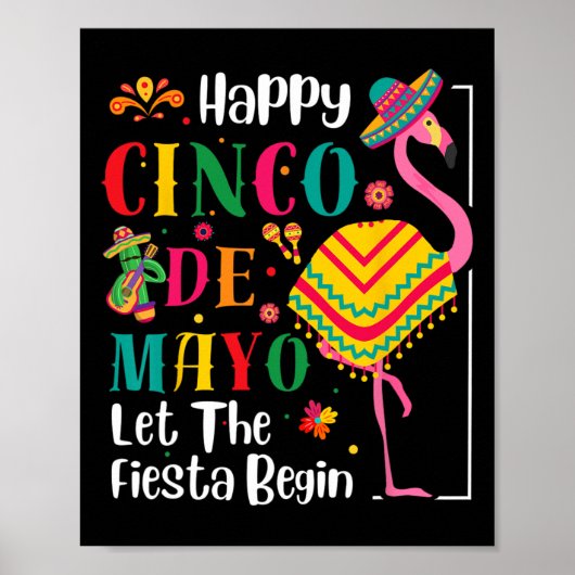 Flamingo Cinco de Mayo Mexican Fiesta for Men Wome Poster (Vorne)