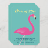 Flamingo Class of 2019 Abschluss - Türkis Einladung (Vorne/Hinten)