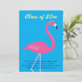 Flamingo Class of 2019 Graduation Party - Blue Einladung (Stehend Vorderseite)