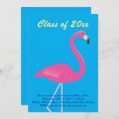 Flamingo Class of 2019 Graduation Party - Blue Einladung (Vorne/Hinten)