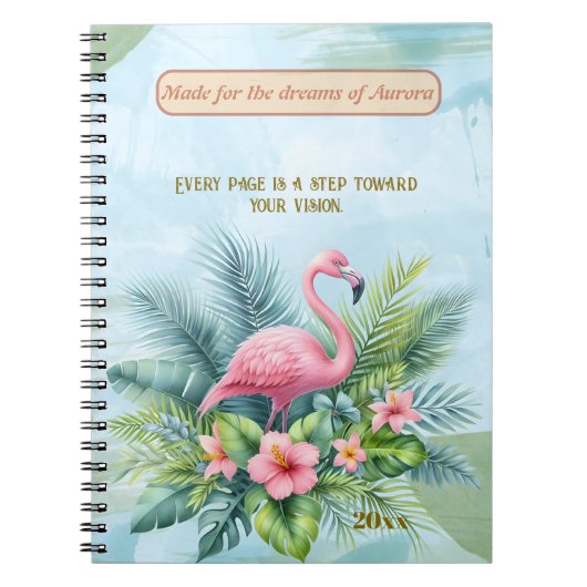 Flamingo Classic Notebook mit individuellem Angebo Notizblock (Vorderseite)