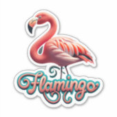 Flamingo Classic Round Sticker (Vorderseite)