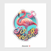 Flamingo Classic Round Sticker (Blatt)
