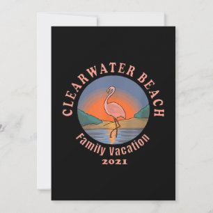 Flamingo Clearwater Beach Flamingo Vacation 2021 Feiertagskarte