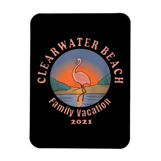 Flamingo | Clearwater Beach Flamingo Vacation 2021 Magnet (Vertikal)