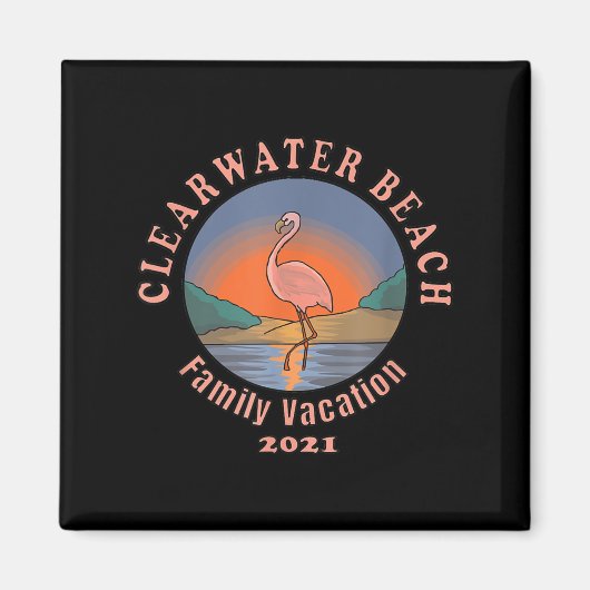 Flamingo | Clearwater Beach Flamingo Vacation 2021 Magnet (Vorne)