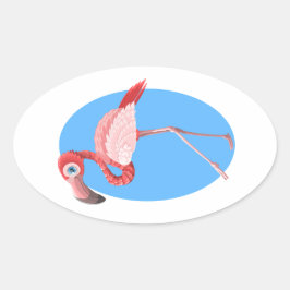 Flamingo Clip Art Ovaler Aufkleber