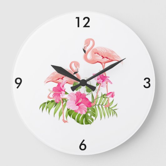 Flamingo Clock Große Wanduhr (Vorderseite)