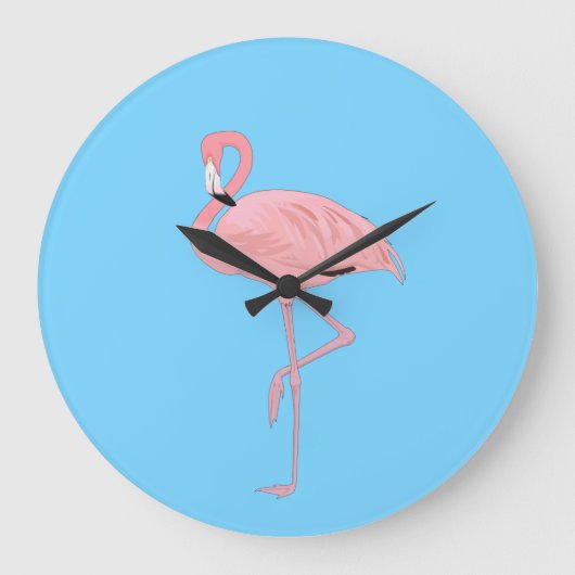 Flamingo Clock Große Wanduhr (Vorderseite)