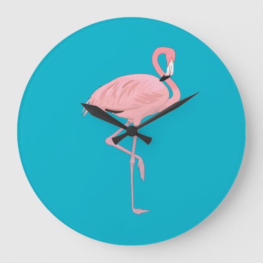 Flamingo Clock Große Wanduhr (Vorderseite)