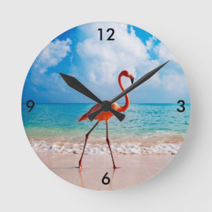 Flamingo Clock Runde Wanduhr