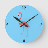 Flamingo Clock Runde Wanduhr (Vorderseite)