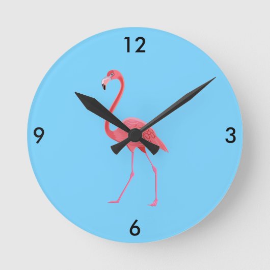 Flamingo Clock Runde Wanduhr (Vorderseite)