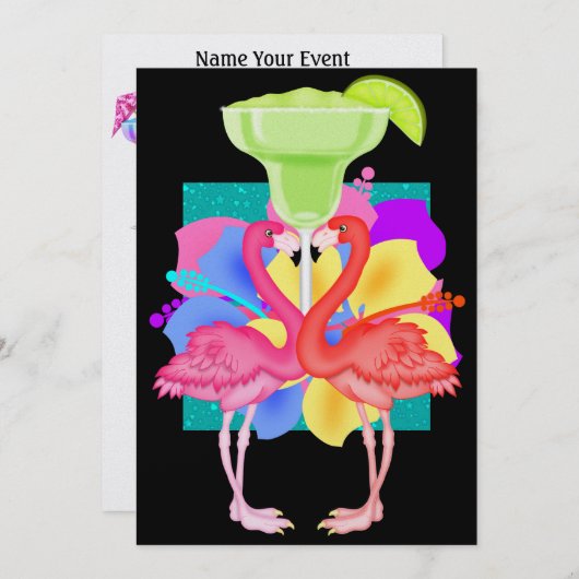 Flamingo Cocktail - SRF Einladung (Vorne/Hinten)