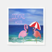 Flamingo Cocktailstunde Strandnapkins. Serviette (Vorderseite)