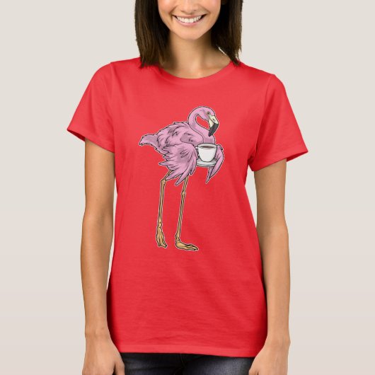 Flamingo Coffee Cup T-Shirt (Vorderseite)