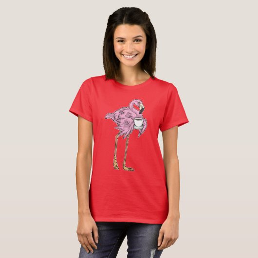 Flamingo Coffee Cup T-Shirt (Vorne ganz)