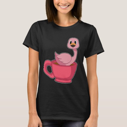 Flamingo Coffee Cup T-Shirt (Vorderseite)