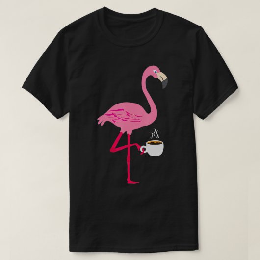 Flamingo Coffee Funny T-Shirt (Design vorne)