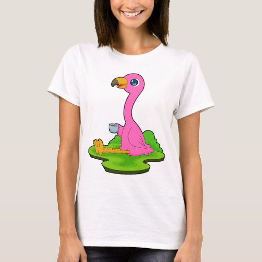Flamingo Coffee Tasse T-Shirt (Vorderseite)