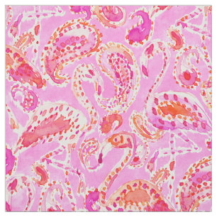 FLAMINGO CONVO rosa Paisley Aquarell Stoff