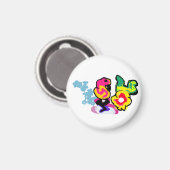 Flamingo cool Dance Magnet (Vorderseite/Rückseite)