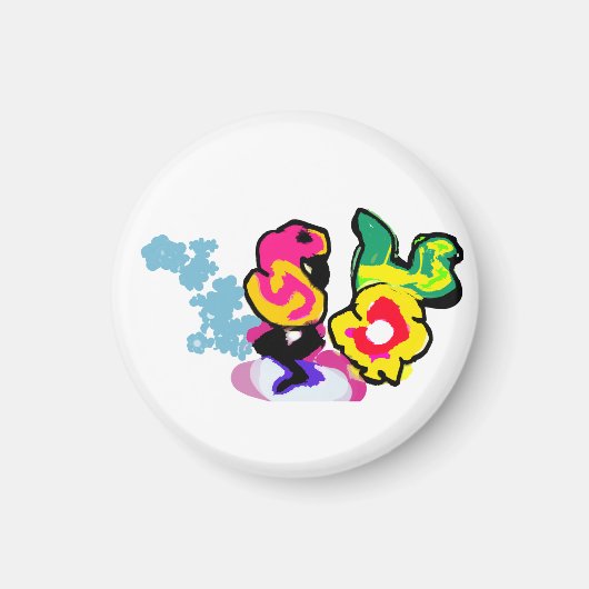 Flamingo cool Dance Magnet (Vorne)