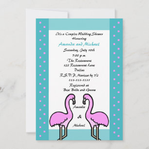 Flamingo Couple Couples Dusche Einladungen zur Hoc