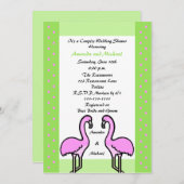 Flamingo Couple Couples Polterabend Einladung (Vorne/Hinten)