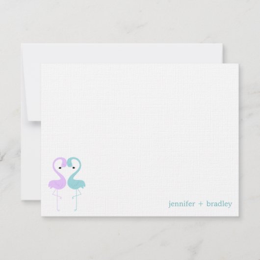 Flamingo Couple Custom Flat Thank You Notes Einladung (Vorderseite)