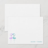 Flamingo Couple Custom Flat Thank You Notes Einladung (Vorne/Hinten)
