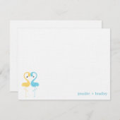 Flamingo Couple Custom Flat Vielen Dank Anmerkunge Einladung (Vorne/Hinten)