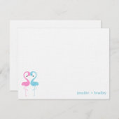 Flamingo Couple Custom Flat Vielen Dank Anmerkunge Einladung (Vorne/Hinten)