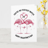 Flamingo Couple Valentine Karte (Gelbe Blume)