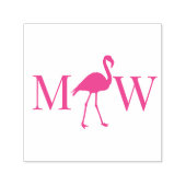 Flamingo Couple Wedding 2 Initial Monogram Permastempel (Design)