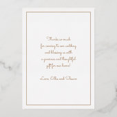 Flamingo Couple Wedding danke Ihnen Flachfolienkar Folieneinladung (Rückseite)