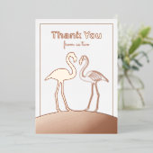 Flamingo Couple Wedding danke Ihnen Flachfolienkar Folieneinladung (Stehend vorne)